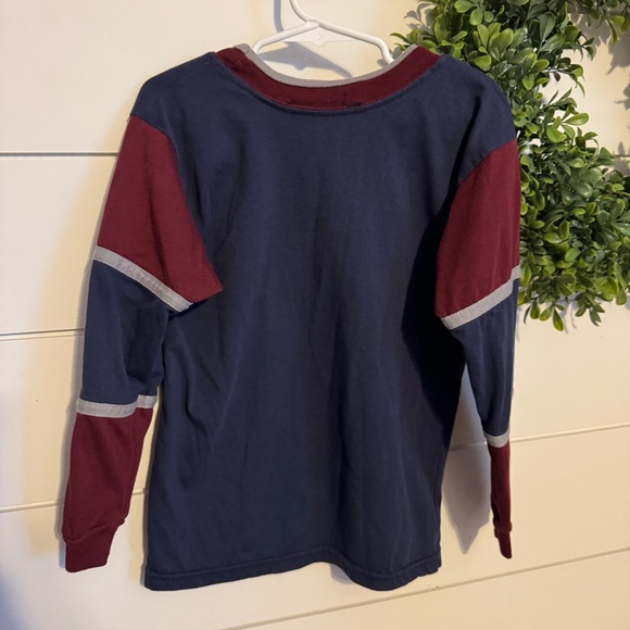 Vintage Kids Basketball Long Sleeve Shirt - Navy and Maroon - Picture 6 of 6